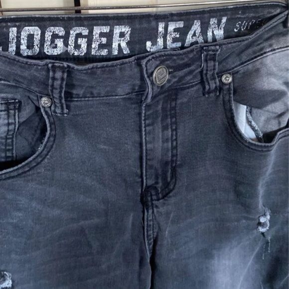 Japanese Style Fashion Men's Jogger Jeans Black Streetwear 
Distressed 
30/32 - Picture 5 of 5